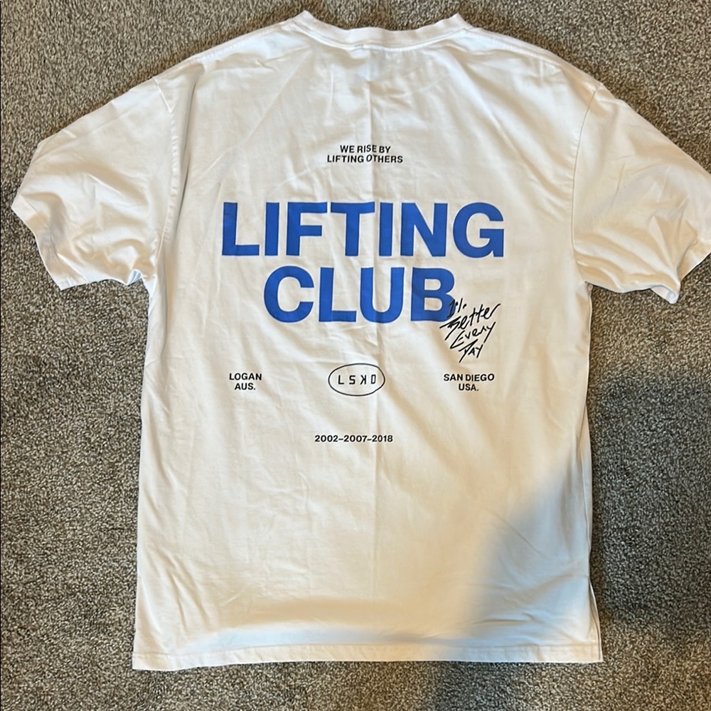 White Lifting Club Men's Oversized T-Shirt LSKD Small